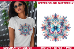 Watercolor Mandala Butterfly Sublimation Designs Bundle Product Image 13