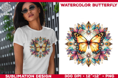 Watercolor Mandala Butterfly Sublimation Designs Bundle Product Image 14