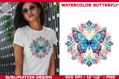 Watercolor Mandala Butterfly Sublimation Designs Bundle Product Image 15