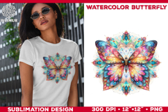 Watercolor Mandala Butterfly Sublimation Designs Bundle Product Image 16