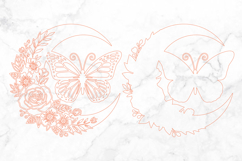 Butterfly Moon Wall Art SVG Laser Cut Product Image 3