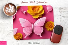 Butterfly Sublimation|Flower Mouse Pad Sublimation Product Image 1