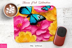 Butterfly Sublimation|Flower Mouse Pad Sublimation Product Image 1