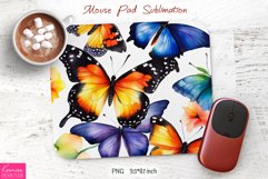 Butterfly Sublimation|Flower Mouse Pad Sublimation Product Image 1