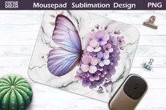 Butterfly Mousepad | Purple Butterfly Sublimation Product Image 1