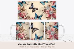 Butterfly Mug Wrap Png Vintage Butterfly Sublimation Mug