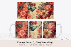 Butterfly Mug Wrap Png | Vintage Butterfly Sublimation Mug