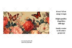 Butterfly Mug Wrap Png Vintage Butterfly Sublimation Mug