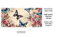 Butterfly Mug Wrap Png Vintage Butterfly Sublimation Mug