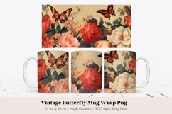 Butterfly Mug Wrap Png Vintage Butterfly Sublimation Mug