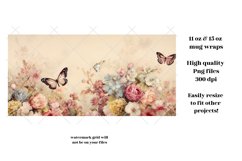 Butterfly Mug Wrap Png Vintage Butterfly Sublimation Mug