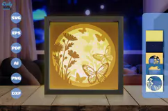 Butterflies on Flowers Gardens Layered Papercut Product Image 3