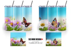 Butterfly on Spring Tumbler Sublimation Wrap Product Image 3