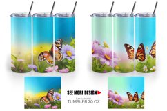 Butterfly on Spring Tumbler Sublimation Wrap Product Image 4