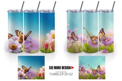 Butterfly on Spring Tumbler Sublimation Wrap Product Image 5