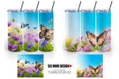 Butterfly on Spring Tumbler Sublimation Wrap Product Image 6