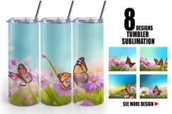 Butterfly on Spring Tumbler Sublimation Wrap Product Image 1