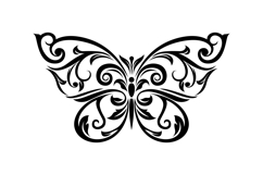 Ornate Golden Filigree Butterfly on Deep Burgundy Background Product Image 1