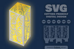 Butterfly Ornament Lantern Paper Cut SVG Product Image 1