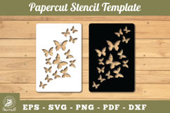 Butterfly Paper Cut Stencil SVG Product Image 1