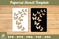 Butterfly Paper Cut Stencil SVG Product Image 1