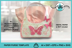 Butterfly Paper Purse SVG 3D Gift Bag Template Product Image 6