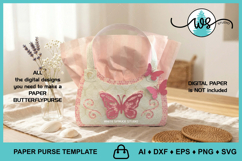 Butterfly Paper Purse SVG 3D Gift Bag Template Product Image 7