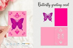 Mothard day Butterfly greeting card | Papercut template SVG Product Image 1