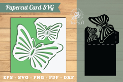 Butterfly Papercut Card Template SVG Product Image 1
