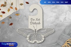 Butterfly Door Tag - Do Not Disturb SVG File Product Image 1