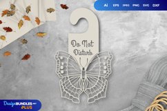 Butterfly Door Tag - Do Not Disturb SVG File Product Image 1