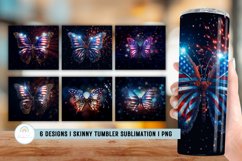 Sparkle Butterfly Patriotic Tumbler Sublimation Product Image 1