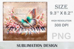 Download this enchanting Butterfly Piano Tumbler Wrap for 20 oz sublimation tumblers. A perfect mix of music, art, and boho charm. High-quality PNG (300 dpi).