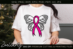 Breast Cancer Awareness SVG Pink Ribbon SVG Faith Hope Cure Product Image 2