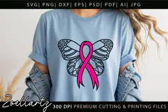 Breast Cancer Awareness SVG Pink Ribbon SVG Faith Hope Cure Product Image 5