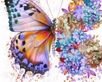 Floral Buttterfly Png Sublimation Design, Flower Butterfly Product Image 3
