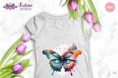 Butterfly PNG Watercolor Sublimation Design Bundle 