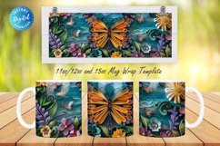 Butterfly Quilling Floral 11, 12 &amp; 15 Oz Mug Sublimation Product Image 1