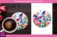 Spring coaster Butterfly coasters Flower coaster design Product Image 1
