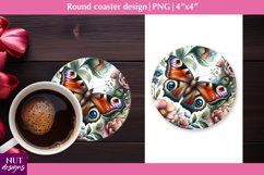Spring coaster Floral coasters butterfly coaster Sublimation Product Image 1