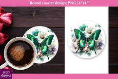 Spring coaster Floral coasters butterfly coaster Sublimation Product Image 1
