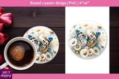 Spring coaster Butterfly &amp; flowers coasters Floral coaster Product Image 1
