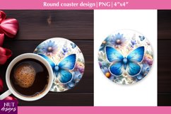 Spring coaster Floral coasters Butterfly coaster design Product Image 1