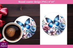 Spring coaster Floral coasters Butterfly coaster design Product Image 1