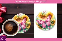 Spring coaster Floral coasters Butterfly coaster design Product Image 1
