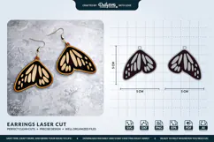 Butterfly Wing Earrings SVG - Laser Cut Jewelry Template Product Image 1