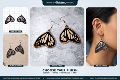 Butterfly Wing Earrings SVG - Laser Cut Jewelry Template Product Image 2