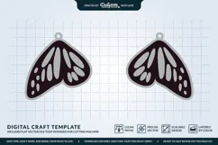Butterfly Wing Earrings SVG - Laser Cut Jewelry Template Product Image 3