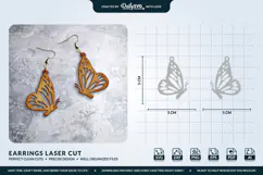 Butterfly Wing Earrings SVG - Laser Cut Jewelry Template Product Image 1