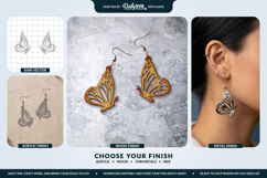 Butterfly Wing Earrings SVG - Laser Cut Jewelry Template Product Image 2